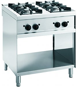 Kuchnia gazowa gastronomiczna 6-palnikowa na szafce z pilotami M76FP