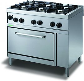 Kuchnia gazowa gastronomiczna 6-palnikowa z elektrycznym piekarnikiem konwekcyjnym M76FFXE