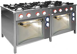 Trzon gazowy 8-palnikowy+2 piekarniki elektryczne 51,6kW TG-845 / 2 x PKE-1