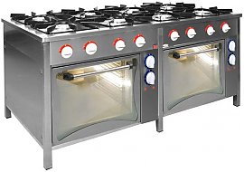 Trzon gazowy 8-palnikowy+ 2 piekarniki elektryczne 46,1kW TG-8736 / 2xPKE-1