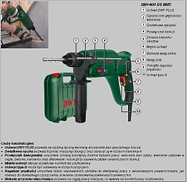 Wiertarka udarowa DWT M�oto-wiertarka udarowa SBH-600 DS BMC