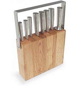Zestaw no�y kuchennych Sagaform D�BOWY BLOK 7 + OSTRZA�KA - 5007115