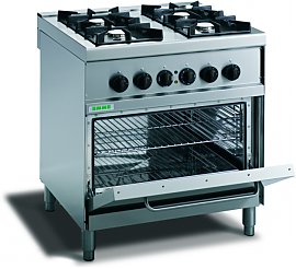 Kuchnia gazowa gastronomiczna 6-palnikowa z piekarnikiem elektrycznym GN 2/1 M76FMPFE