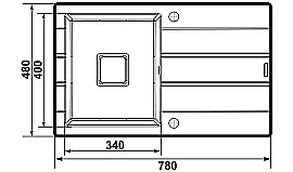 Zlewozmywak granitowy Pyramis ARKADIA (78x48) 1B 1D metal grafit