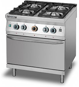 Kuchenka gazowa gastronomiczna  4-palnikowa z piekarnikiem gazowym L900.KG4 PG