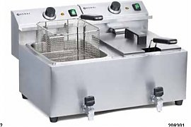 Frytownica gastronomiczna MASTERPRO z kranem spustowym 2 x 8 litrw - 209301