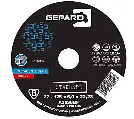 Akcesorium do elektronarzdzi Gepard Tarcza do metalu 27 95A 125x6,0x22 Standard szlif