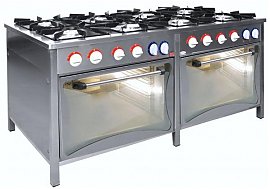 Trzon gazowy 8-palnikowy+2 piekarniki elektryczne 48,1kW TG-840 / 2 x PKE-2