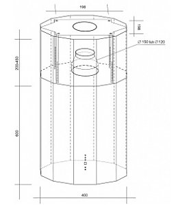 Okap kominowy Toflesz OK - 4 POLARIS ISLAND 40 inox