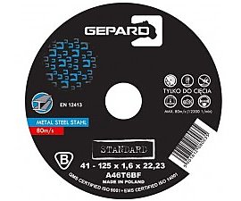 Akcesorium do elektronarzdzi Gepard Tarcza do metalu 41 95A 125x1,6x22 Standard