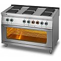 Kuchnia elektryczna gastronomiczna Lozamet 6-płytowa z piekarnikiem elektrycznym 3x GN 1/1 L700.KE6 PE max