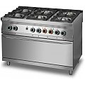 Kuchnia gazowa gastronomiczna Lozamet 6-palnikowa z piekarnikiem elektrycznym L900.KG6 PE max