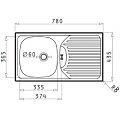 Zlewozmywak stalowy Pyramis ET 78 semiflat (60mm) Len