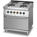 Kuchnia elektryczna gastronomiczna Lozamet 4-płytowa z pierkarnikiem elektrycznym z termoobiegiem L900.KEO4 PET