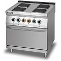 Kuchnia elektryczna gastronomiczna Lozamet 4-płytowa z pierkarnikiem elektrycznym z termoobiegiem L900.KE4 PET