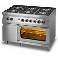 Kuchnia gazowa gastronomiczna Lozamet 6-palnikowa z piekarnikiem elektrycznym i szafką L700.KG6 PE+SD