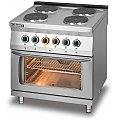 Kuchnia elektryczna gastronomiczna Lozamet 4-płytowa z piekarnikiem elektrycznym z termoobiegiem GN1/1 L700.KEO4 PET